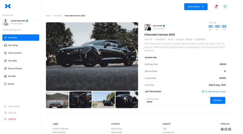 Live Auction Interface